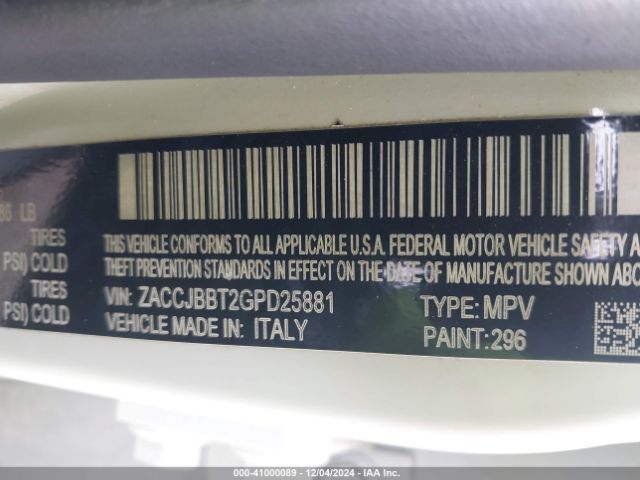 ZACCJBBT2GPD25881 Jeep Renegade 75th Anniversary