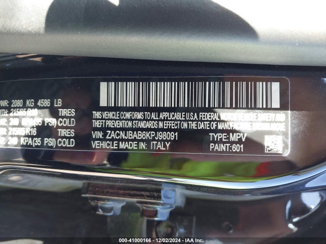 ZACNJBAB6KPJ98091 Jeep Renegade Sport 4x4