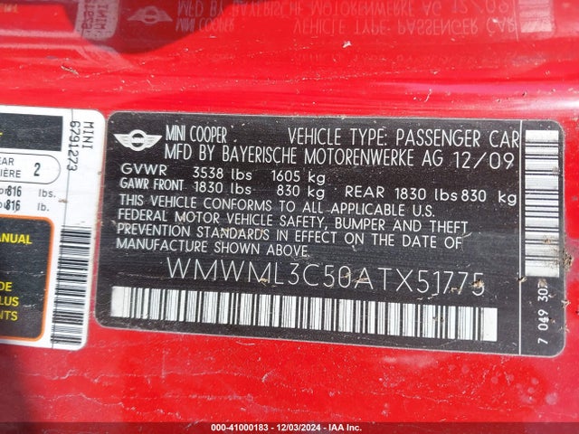 2010 MINI COOPER CLUBMAN WMWML3C50ATX51775 Photo 8