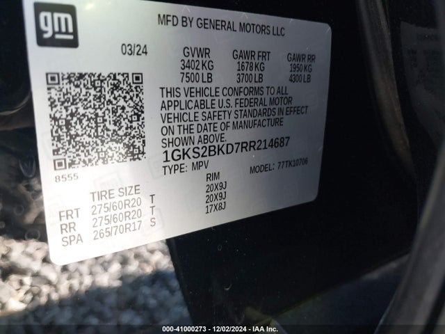 GMC YUKON SLT 2024 1GKS2BKD7RR214687 Image 9