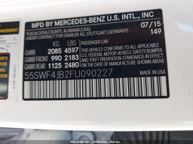 55SWF4JB2FU090227 Mercedes-Benz C 300 Luxury/sport