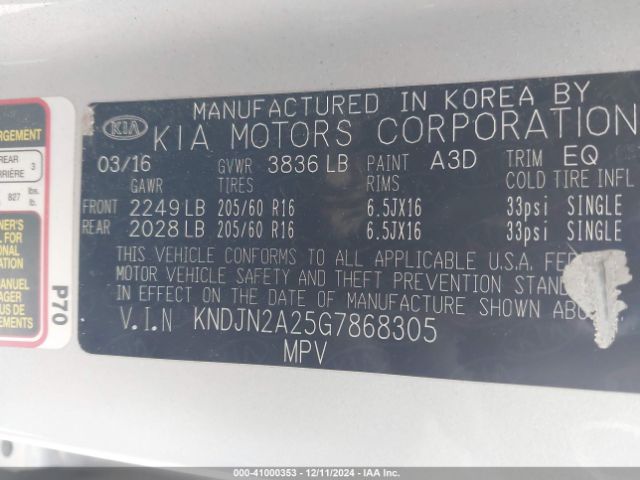 KNDJN2A25G7868305 KIA Soul
