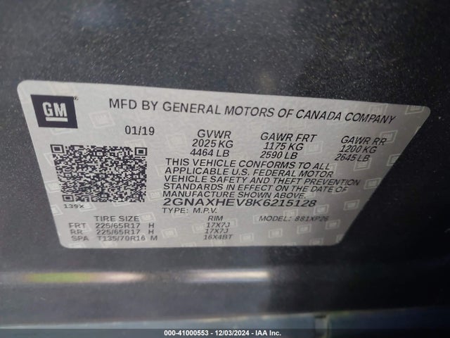 Chevrolet EQUINOX LS 2019 2GNAXHEV8K6215128 Image 9
