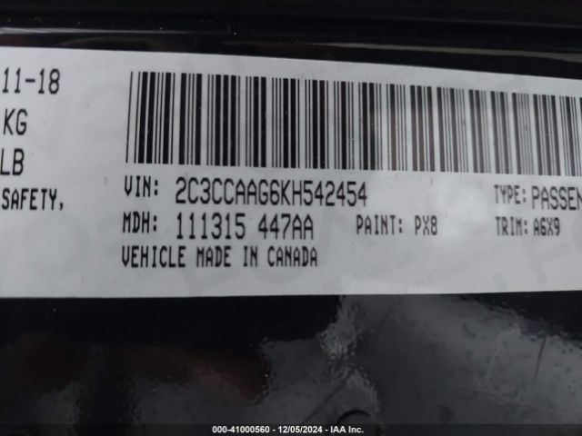 2C3CCAAG6KH542454 Chrysler 300 Touring L