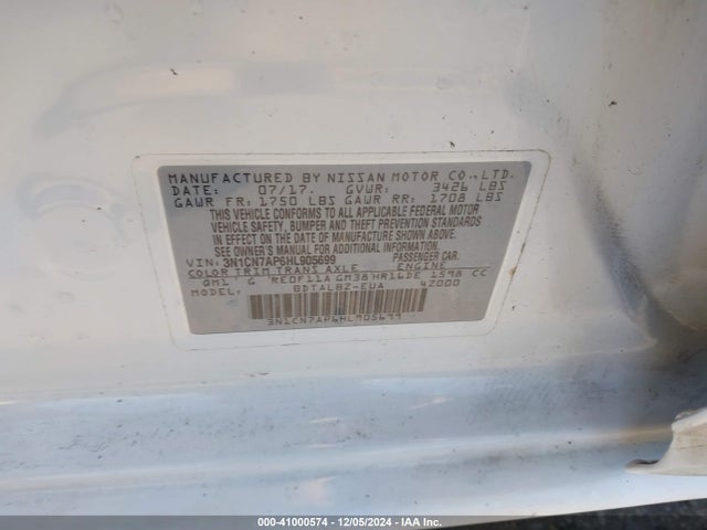 Nissan Versa 1.6 Sv 2017 3N1CN7AP6HL905699 Image 9
