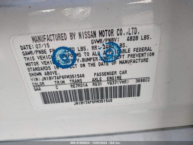 JN1BV7AP6FM351546 Infiniti Q50 Premium