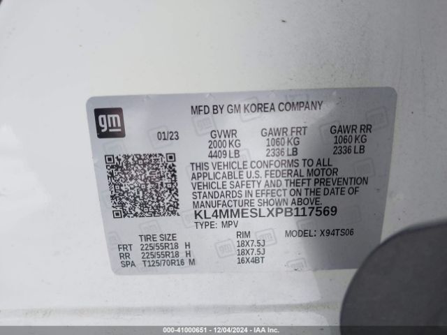 KL4MMESLXPB117569 Buick Encore Gx Select Awd