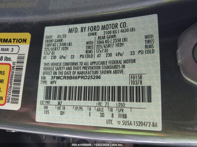 Ford Bronco Sport Big Bend 2023 3FMCR9B66PRD25296 Image 9