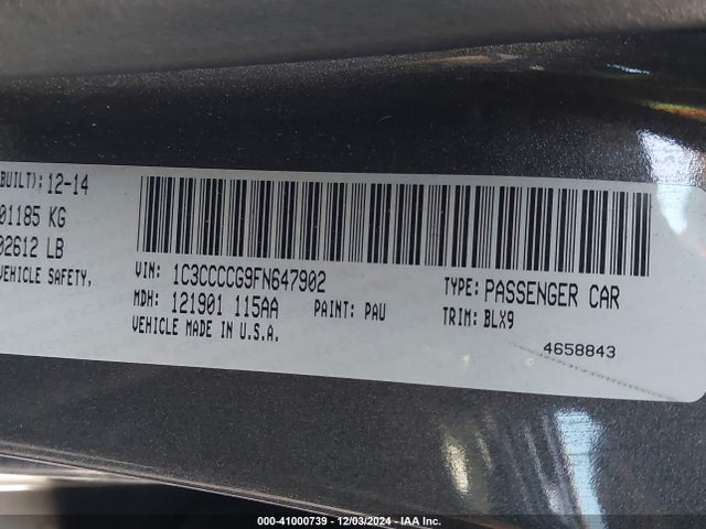 Chrysler 200 C 2015 1C3CCCCG9FN647902 Image 9