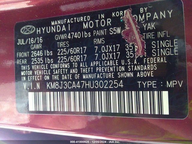 Hyundai TUCSON SE 2017 KM8J3CA47HU302254 Image 9