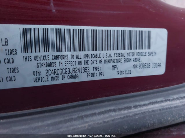 Dodge Grand Caravan Sxt 2018 2C4RDGCG3JR241393 Image 9