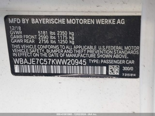 WBAJE7C57KWW20945 BMW 540i Xdrive