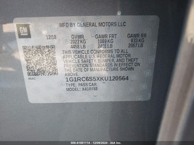 1G1RC6S5XKU120564 Chevrolet VOLT LT