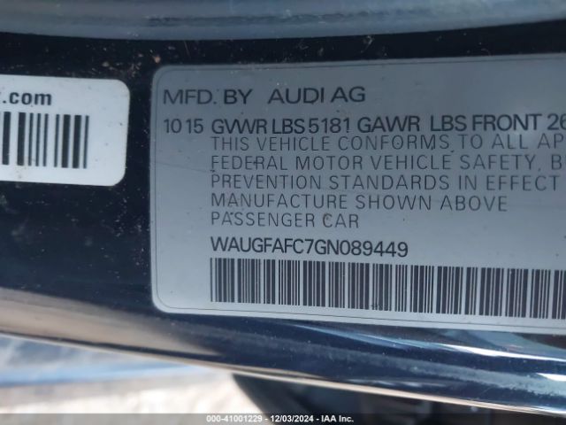 WAUGFAFC7GN089449 Audi A6 2.0t Premium Plus