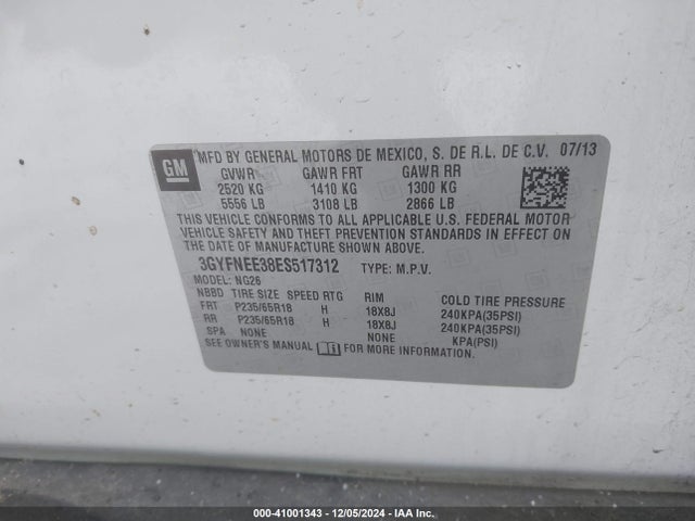 2014 CADILLAC SRX 3GYFNEE38ES517312 Photo 8