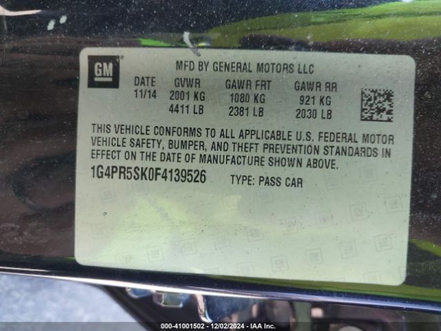 1G4PR5SK0F4139526 Buick Verano Convenience Group