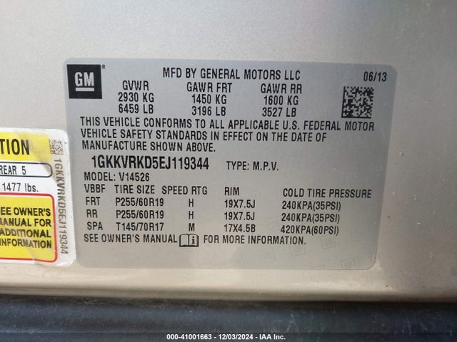 1GKKVRKD5EJ119344 GMC Acadia Slt-1