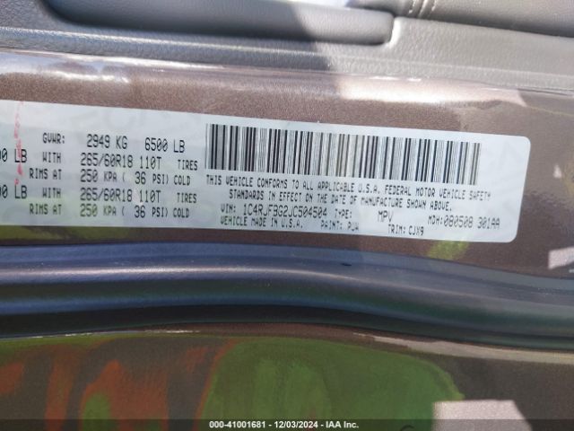 1C4RJFBG2JC504504 Jeep Grand Cherokee Limited 4x4