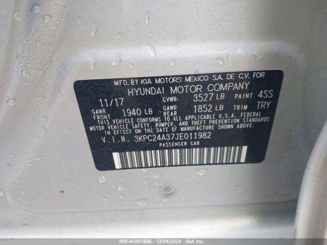 3KPC24A37JE011982 Hyundai ACCENT SE