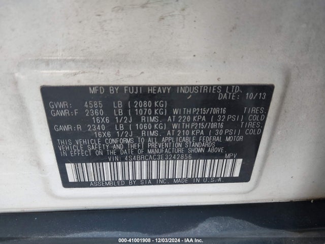 4S4BRCAC3E3242856 Subaru Outback 2.5i