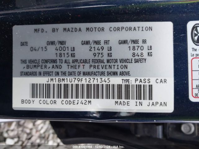 JM1BM1U79F1271345 Mazda Mazda3 I Sport