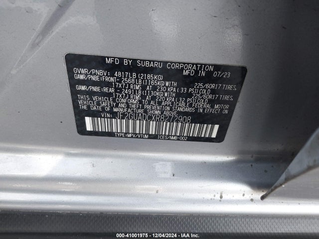 Subaru Crosstrek Premium 2024 JF2GUADCXR8272908 Image 9