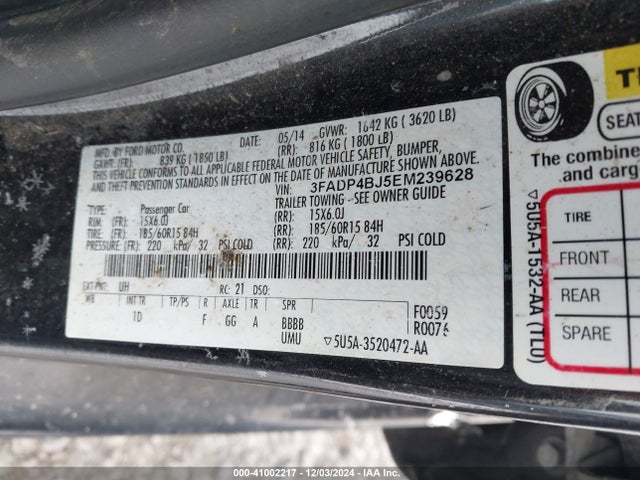 Ford FIESTA SE 2014 3FADP4BJ5EM239628 Image 9