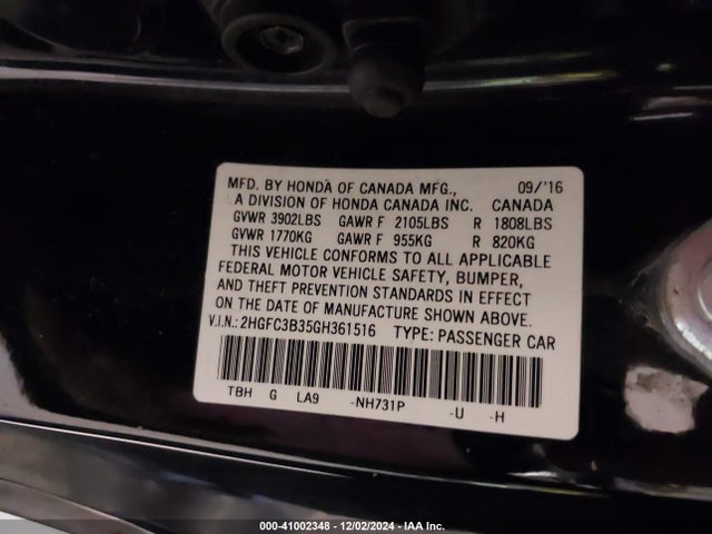 Honda Civic Ex-t 2016 2HGFC3B35GH361516 Image 9