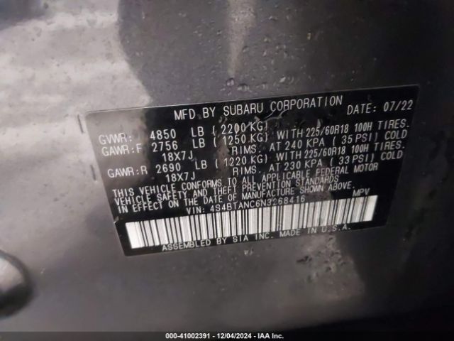 4S4BTANC6N3268416 Subaru Outback Limited