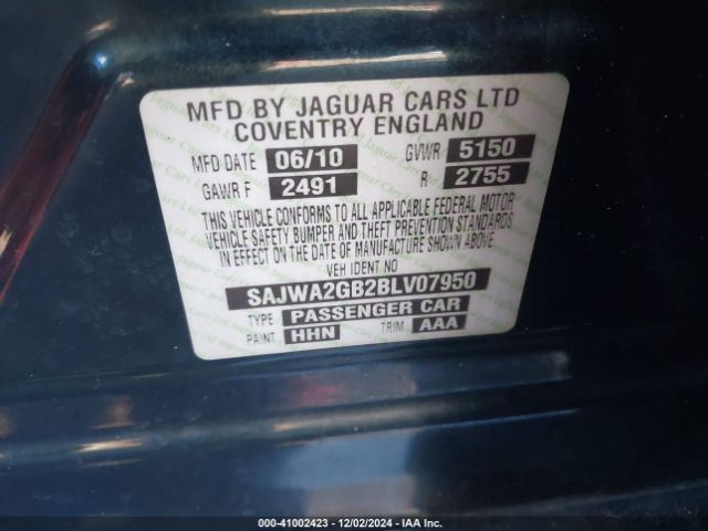 2011 JAGUAR XJ SAJWA2GB2BLV07950 Photo 8