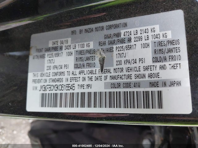 Mazda Cx-5 Touring 2019 JM3KFBCM3K0616545 Image 9