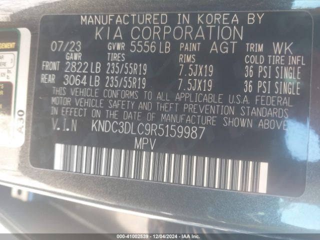 KNDC3DLC9R5159987 KIA Ev6 Wind