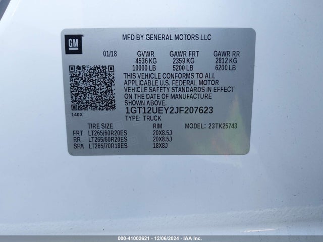 1GT12UEY2JF207623 GMC Sierra 2500hd Denali