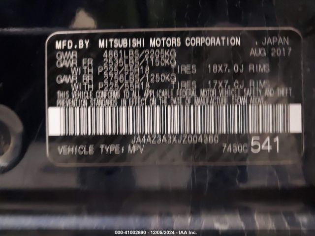JA4AZ3A3XJZ004360 Mitsubishi Outlander Se