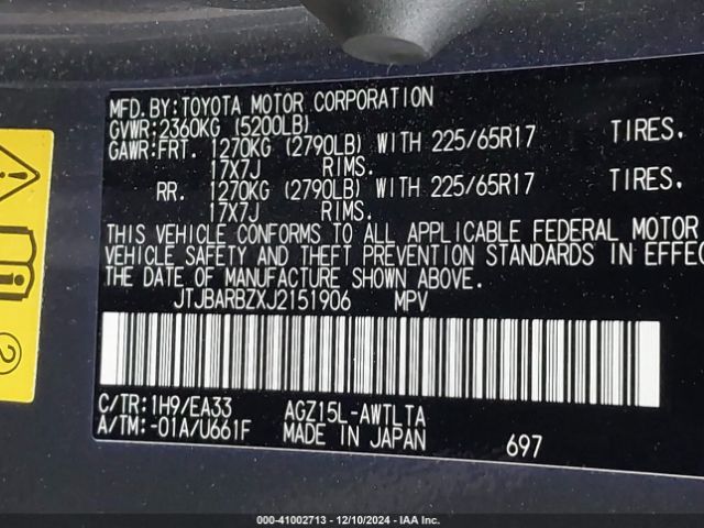 JTJBARBZXJ2151906 Lexus NX 300