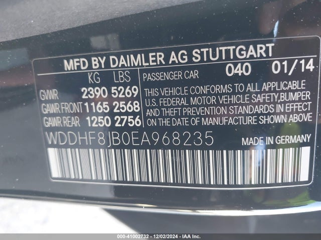 WDDHF8JB0EA968235 Mercedes-Benz E 350 4matic