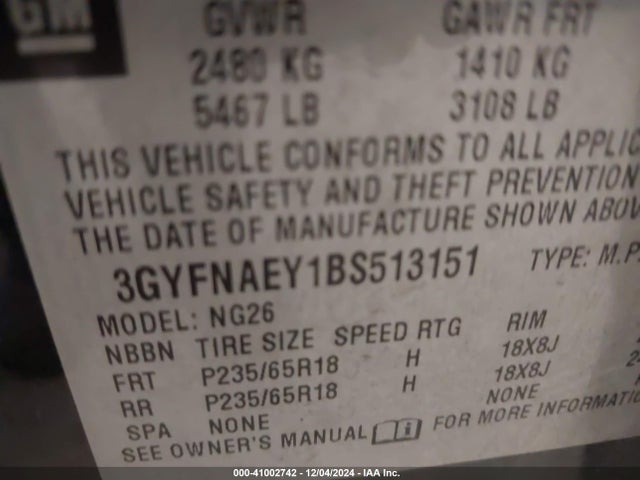 2011 CADILLAC SRX 3GYFNAEY1BS513151 Photo 8