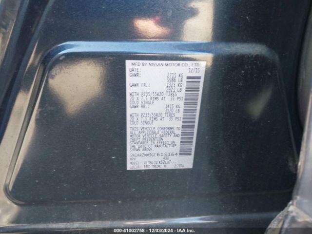 5N1AR2MM3GC615164 Nissan Pathfinder Platinum