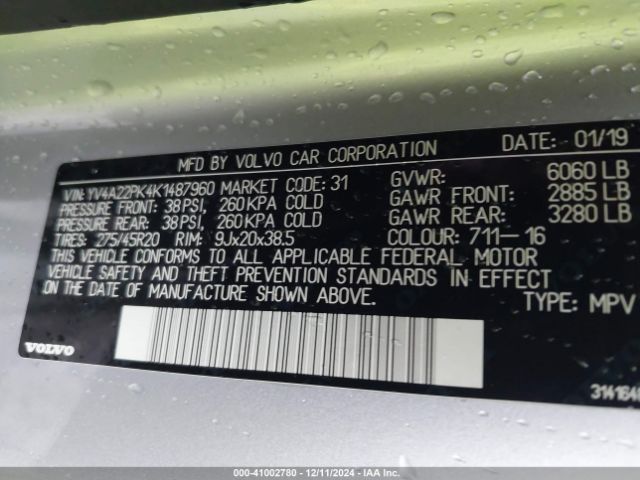 YV4A22PK4K1487960 Volvo Xc90 T6 Momentum