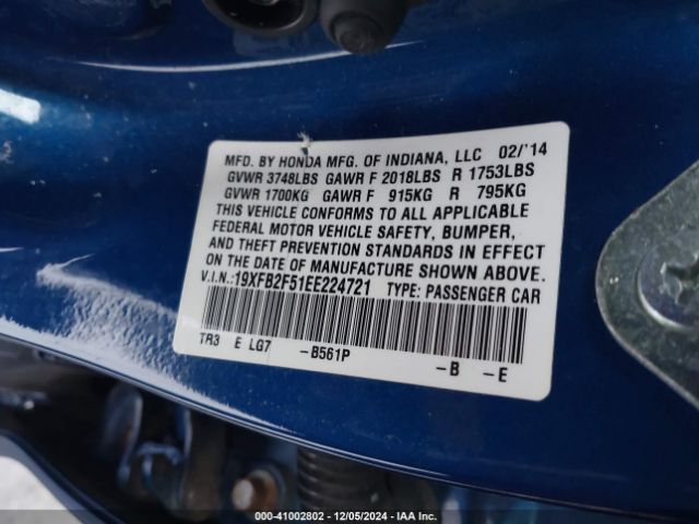 19XFB2F51EE224721 Honda Civic Lx