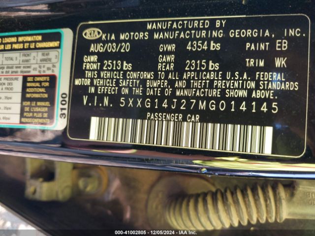 5XXG14J27MG014145 KIA K5 LXS