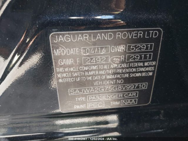 2016 JAGUAR XJ SAJWA2G75G8V99710 Photo 8