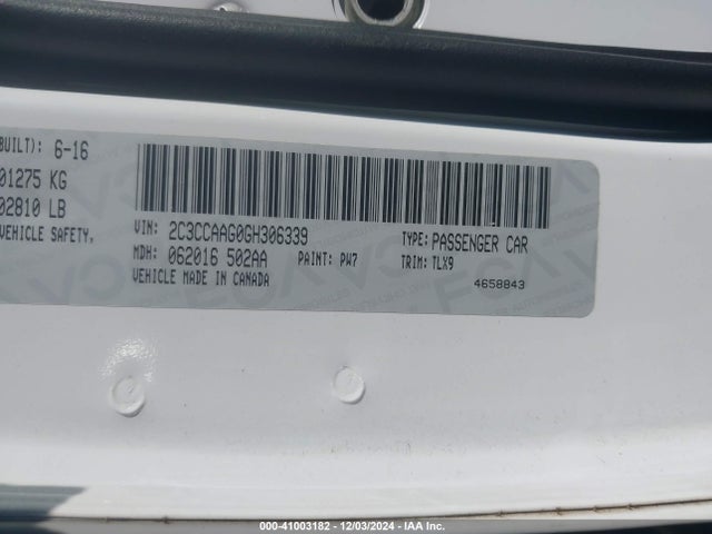 2C3CCAAG0GH306339 Chrysler 300 Limited