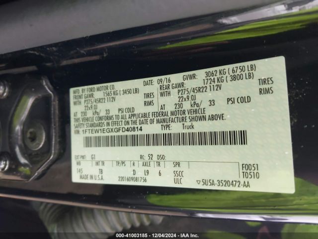 1FTEW1EGXGFD40814 Ford F-150 Limited