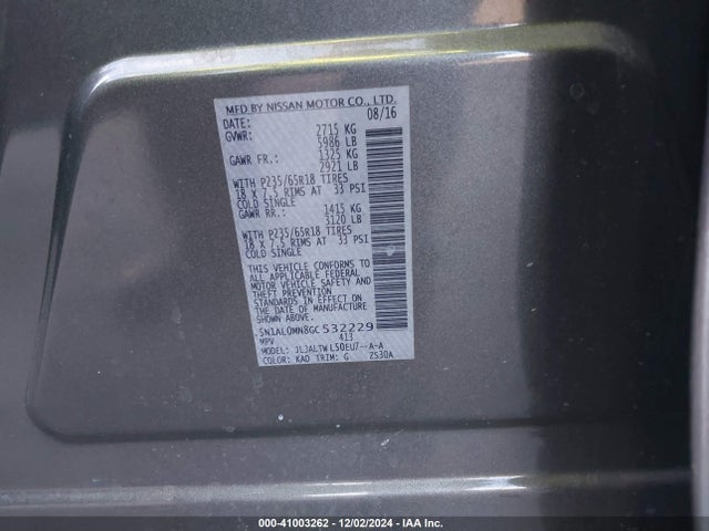 Infiniti 2016 2016 5N1AL0MN8GC532229 Image 9