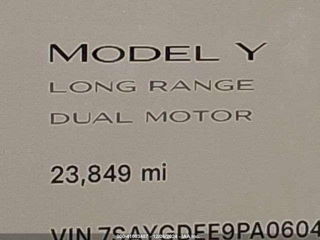 7SAYGDEE9PA060459 Tesla Model Y Awd/long Range Dual Motor All-wheel Drive