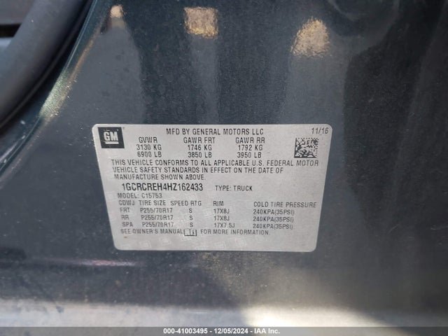 Chevrolet Silverado 1500 1lt 2017 1GCRCREH4HZ162433 Image 9