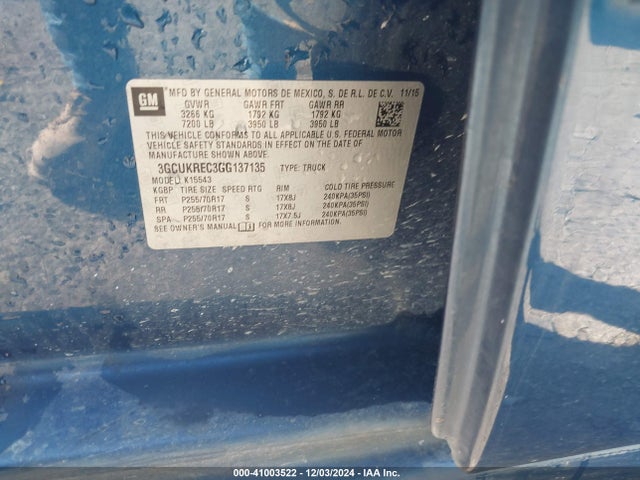 Chevrolet Silverado 1500 1lt 2016 3GCUKREC3GG137135 Image 9
