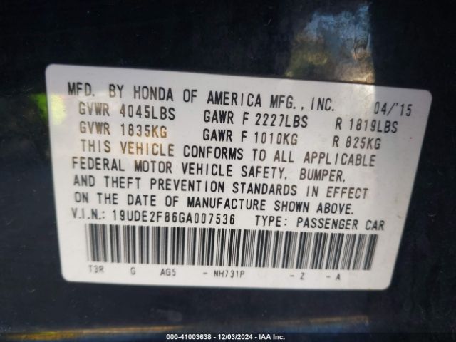 19UDE2F86GA007536 Acura Ilx Premium   A-spec Packages/technology Plus   A-spec Packages