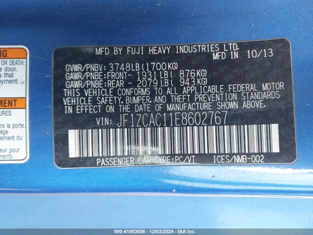 JF1ZCAC11E8602767 Subaru Brz Limited
